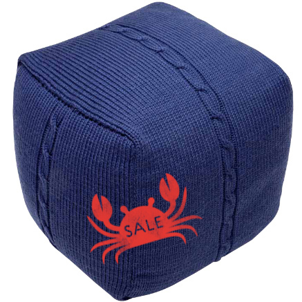 Chunky Cable Pouf - Indigo