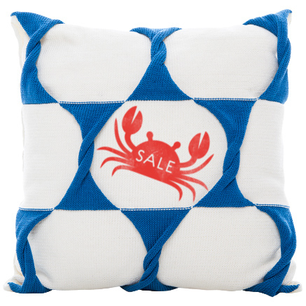 Twist Cushion Cover - Cream / Marine