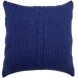 Chunky Cable Cushion - Indigo