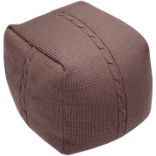 Chunky Cable Pouf - Mink