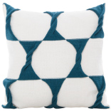 Twist Cushion - Cream / Teal