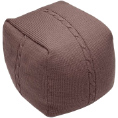 Chunky Cable Pouf - Mink