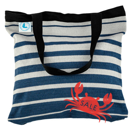 Beach Bag - Striped Blue