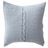 Chunky Cable Cushion - Ice Blue
