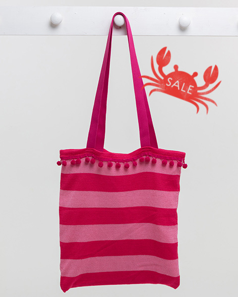 Deck Chair Stripe Beach Bag - Pink