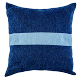 Denim Cushion Cover - Dark Wash / Broad Stripe