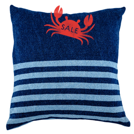 Denim Cushion Cover - Dark Wash with Narrow Stripes