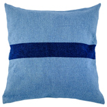 Denim Cushion Cover - Light Wash / Broad Stripe