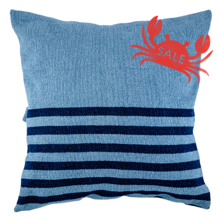 Denim Cushion Cover - Light Wash with Narrow Stripes