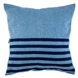 Denim Cushion Cover - Light Wash / Narrow Stripes