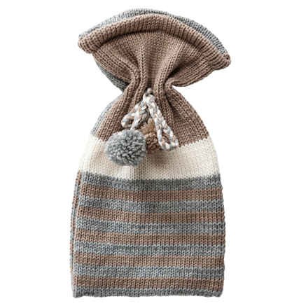 Hot Water Bottle Cover - Beige & Grey