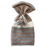Hot Water Bottle Cover - Beige / Grey