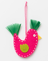 Xmas Decorations - Pink Felt Bird