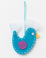 Xmas Decorations - Turquoise Felt Bird